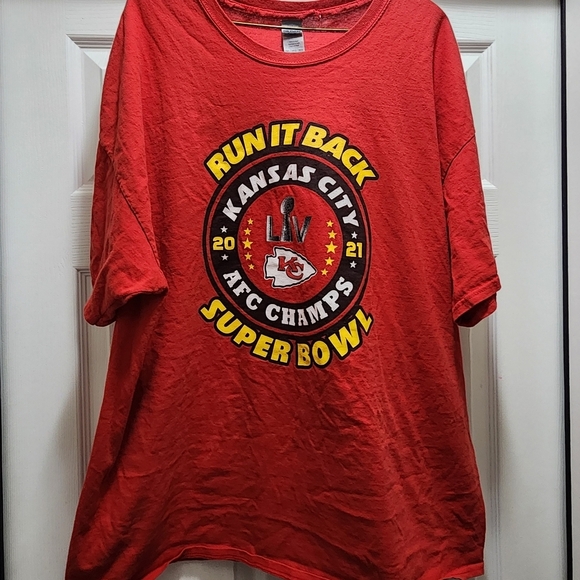 Kansas City Chiefs Superbowl T-shirt Men's 2XL Red Gildan NFL - Picture 2 of 9